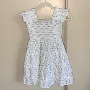 Girls White Smocked Floral Dress Size 3T Cottagecore Spring Easter